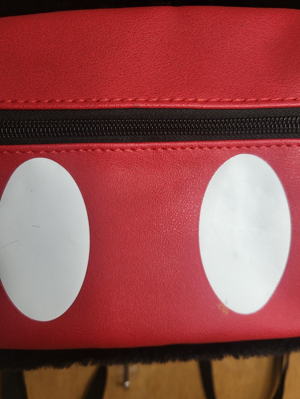 Disney Mickey Mouse Faux Fur Backpack With Front Zip Pouch. - Picture 7 of 16